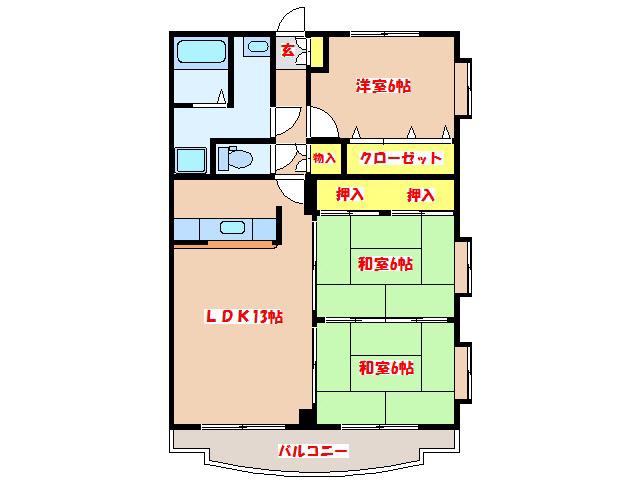IMAGINE(3LDK/2階)の間取り写真