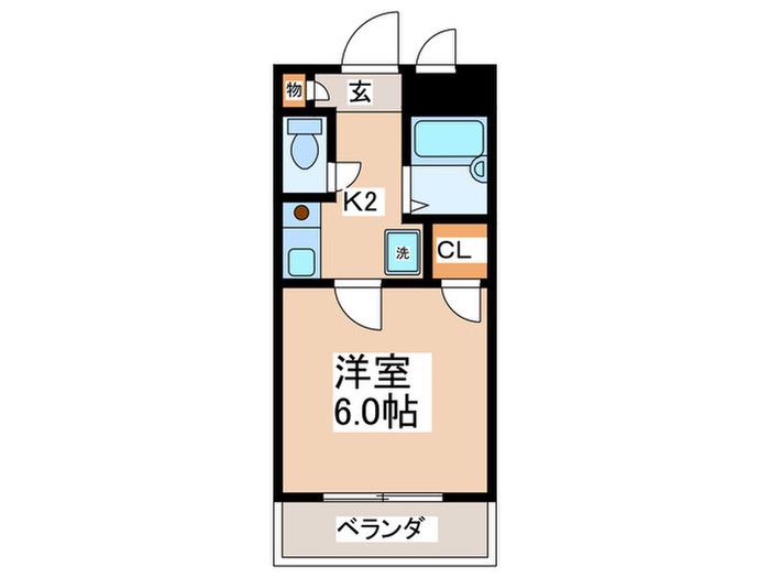 ストゥーディオ 春日丘(1K/3階)の間取り写真