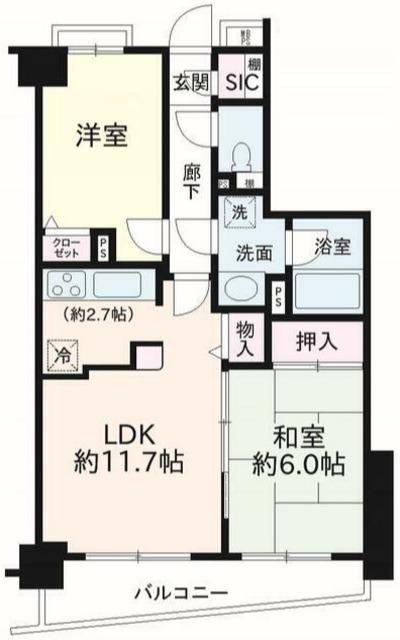 ライオンズマンション南小岩第2(2LDK/3階)の間取り写真