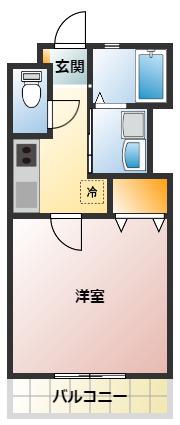 KSハイム(1K/1階)の間取り写真