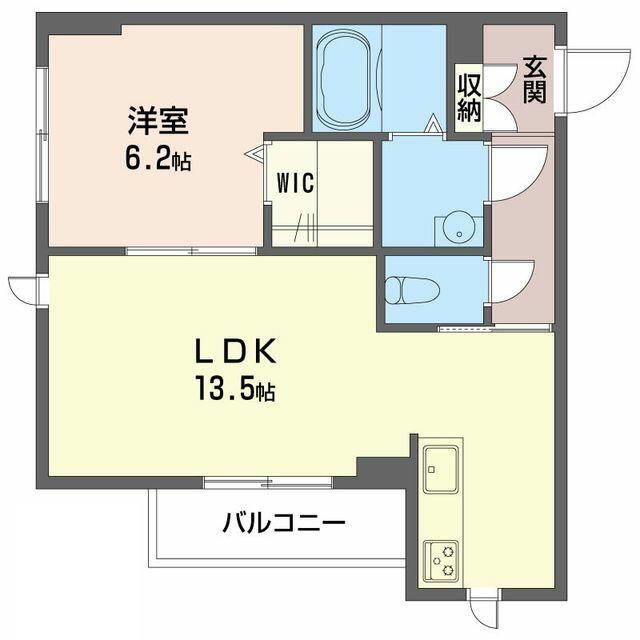 グランクオーレコルティナ(1LDK/2階)の間取り写真
