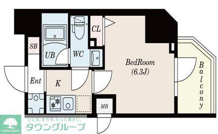 S-RESIDENCE松戸COSMEA(1K/8階)の間取り写真