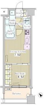 GRACE RESIDENCE TOKYO(1LDK/4階)の間取り写真
