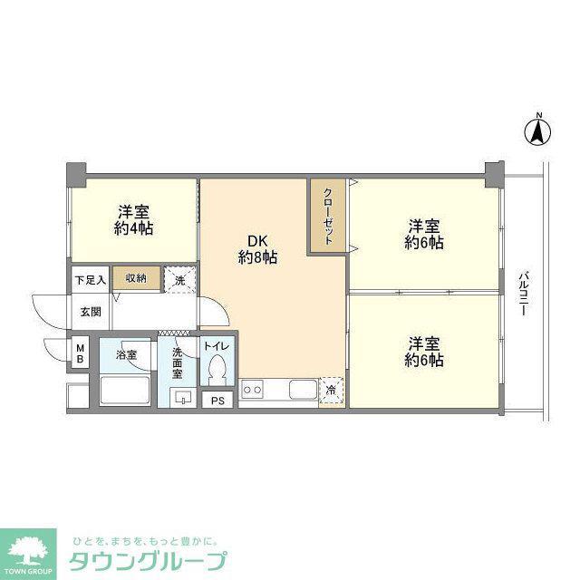 マンションヴィップ西落合(3DK/3階)の間取り写真