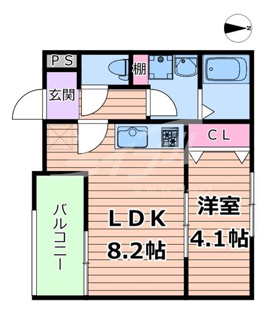 HARU 都島 FRONT(1LDK/2階)の間取り写真