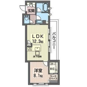 ミレアージュ(1LDK/1階)の間取り写真