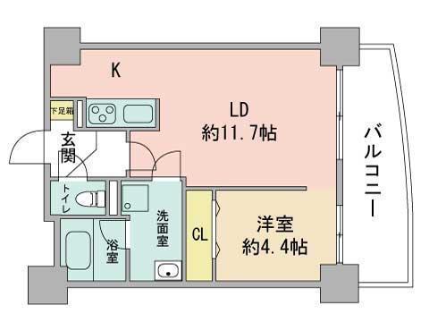 ビッグパレス中島公園(1LDK/8階)の間取り写真