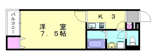 クレイノラ カンパーニュ(1K/1階)の間取り写真