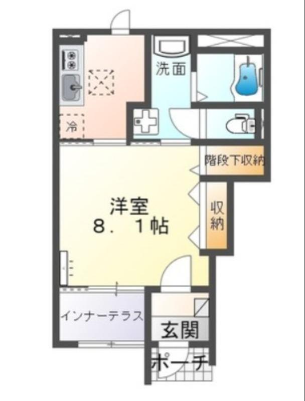アネモネ(1K/1階)の間取り写真