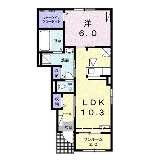 ブローテ(1LDK/1階)の間取り写真