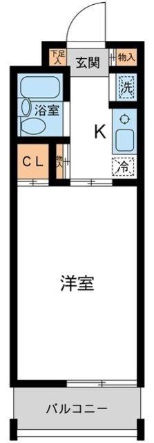 ウィンベルソロ春日部第1(ワンルーム/1階)の間取り写真