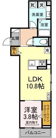 エクラノーブル(1LDK/3階)の間取り写真