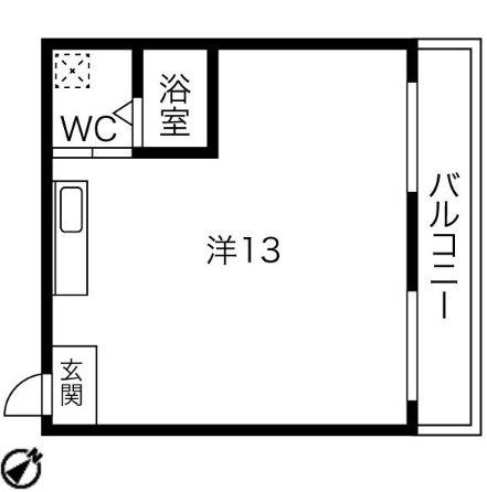 メゾンガロパンI(ワンルーム/3階)の間取り写真