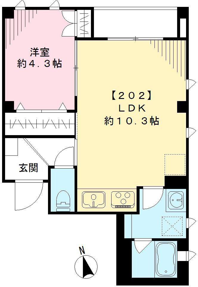 NOVEL OGIKUBO A(1LDK/3階)の間取り写真