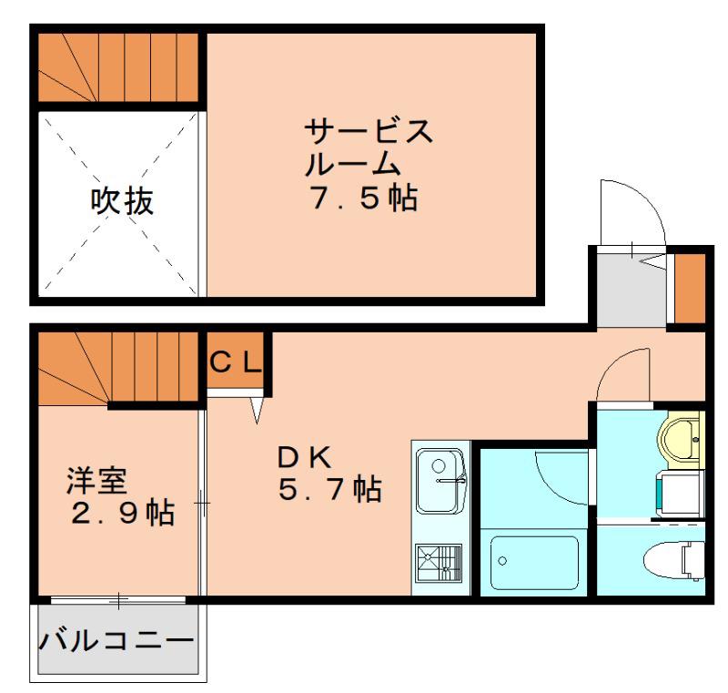 DREAMSTAGE博多南PASSO(1DK/1階)の間取り写真