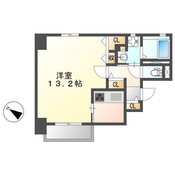 LA CASA ALBA DUE(1K/9階)の間取り写真