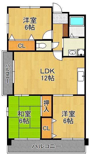デニエ守恒(3LDK/3階)の間取り写真