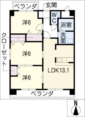 マイズフォレスト(3LDK/3階)の間取り写真