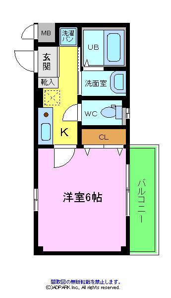 ルミナージュ光明池(1K/2階)の間取り写真