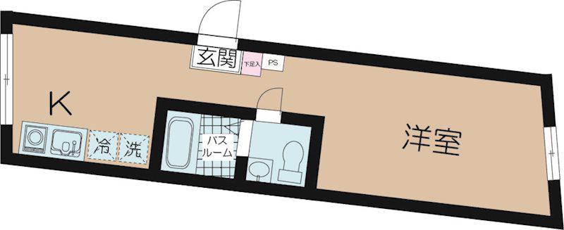 REMU千川(ワンルーム/1階)の間取り写真