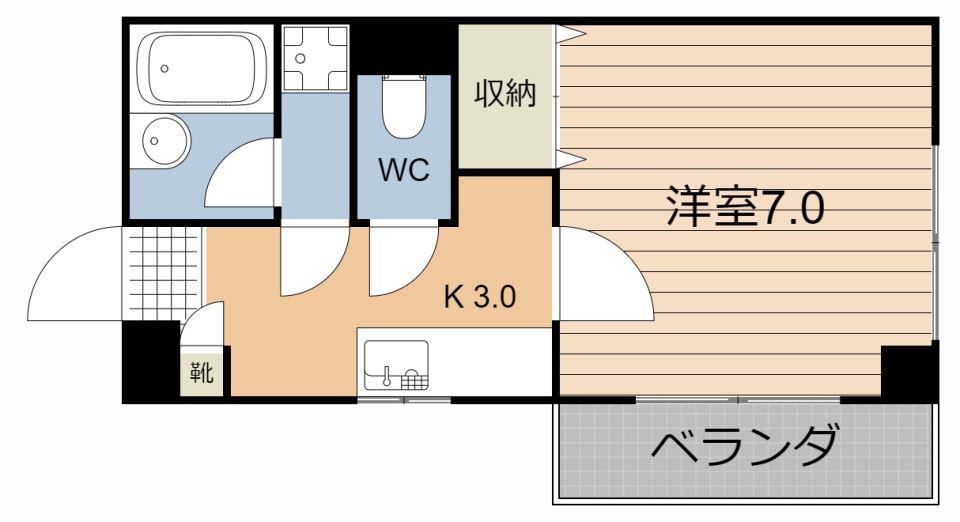 JUNハイツ(1K/2階)の間取り写真