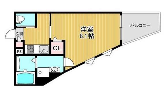 MIST湊(1K/3階)の間取り写真