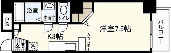 グレース本川 (ワンルーム/5階)の間取り写真