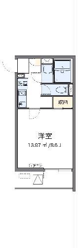 クレイノSMALLRIVERII(1K/3階)の間取り写真