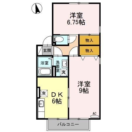 セントラルハイム(2DK/2階)の間取り写真