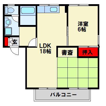 セジュールWADA(1LDK/1階)の間取り写真