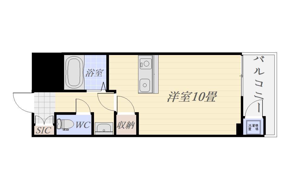 リバービュー102(ワンルーム/7階)の間取り写真