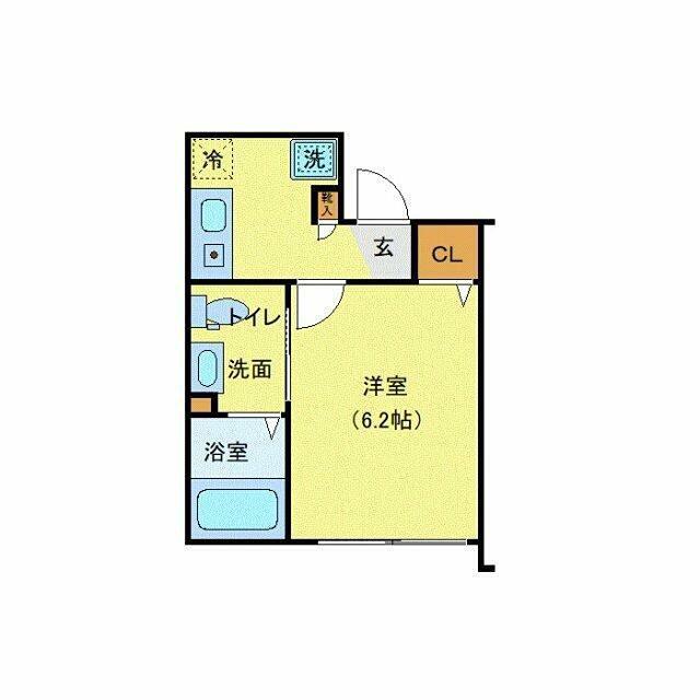 LAROCHELLE杉田(1K/1階)の間取り写真