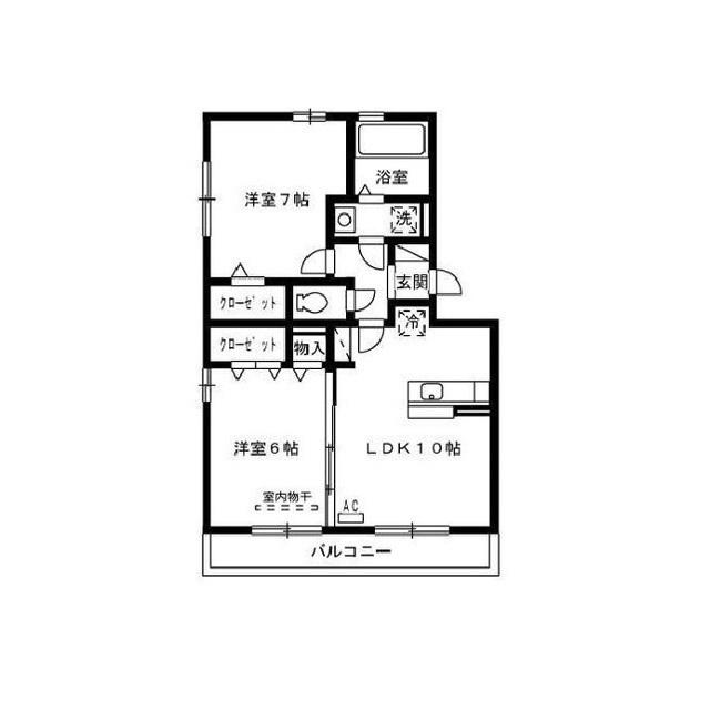 セジュール(2LDK/2階)の間取り写真