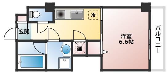 フジハイム(1K/3階)の間取り写真
