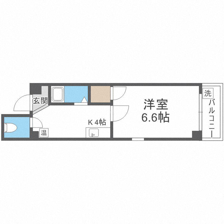 ドエル南本町(1K/8階)の間取り写真
