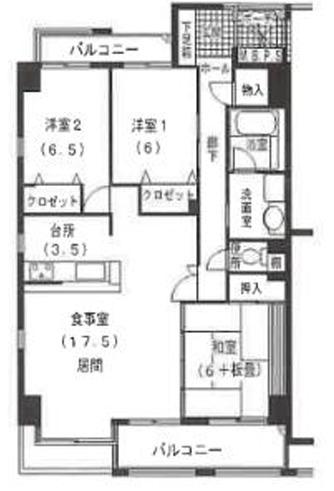 ゆとりす長嶺1棟(3LDK/2階)の間取り写真