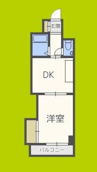 ノルデンハイム新北野(1DK/12階)の間取り写真