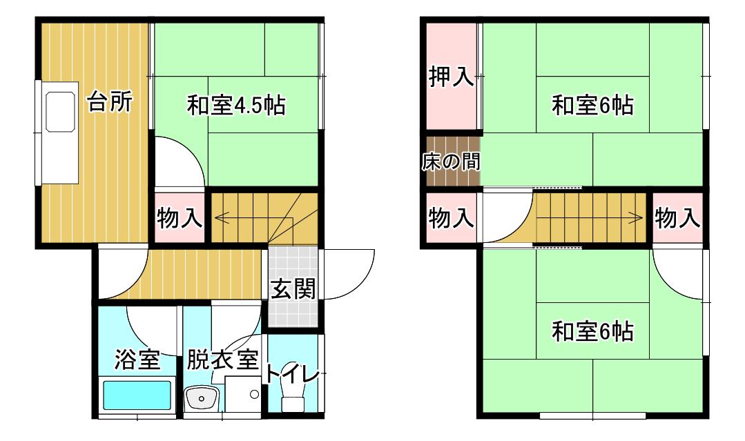 山口アパート南(3DK/1階)の間取り写真