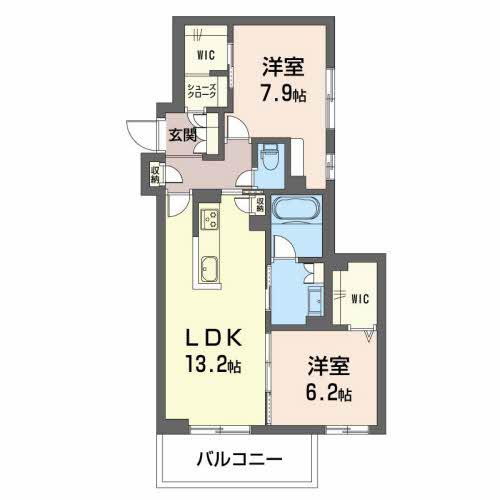 グリーンガーデン東雲(2LDK/3階)の間取り写真