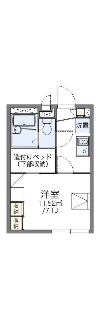 レオパレス東海(1K/1階)の間取り写真