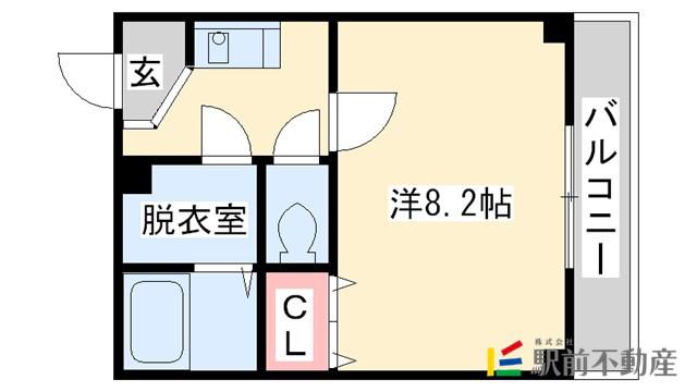 エスペランス白木原(1K/6階)の間取り写真