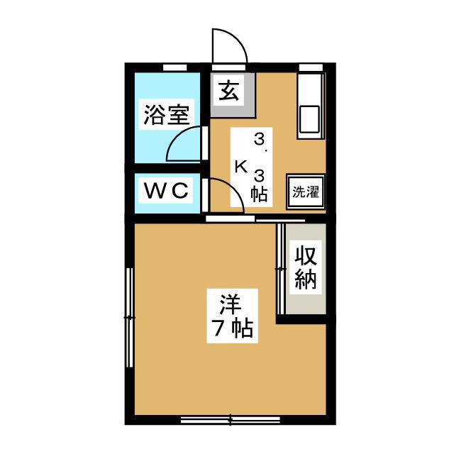 シティハイムベルク(1K/1階)の間取り写真