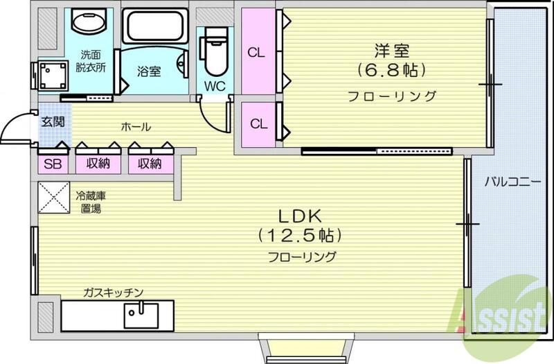ガーデンハイツAIHARAⅢ(1LDK/2階)の間取り写真