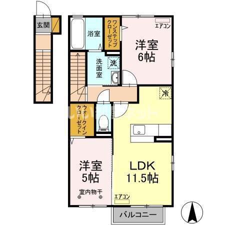 コンフォート プレジオ(2LDK/2階)の間取り写真