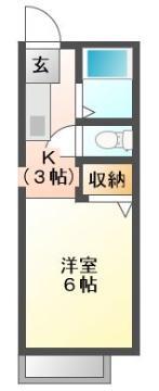 サンライフ多治米(1K/2階)の間取り写真
