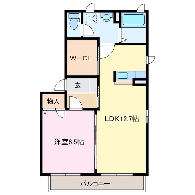 SGハウス鈴鹿 A棟(1LDK/2階)の間取り写真