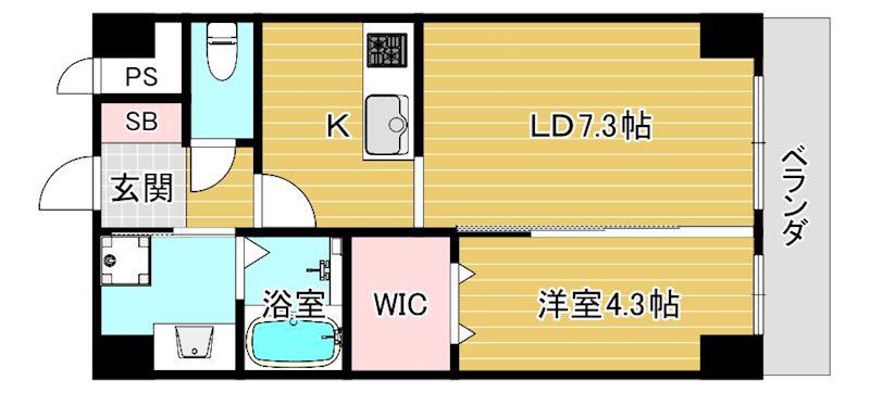 ファーシル千林(1LDK/3階)の間取り写真