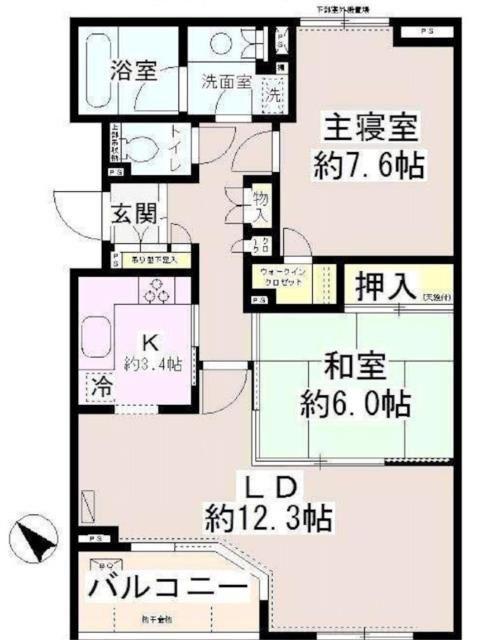 パティオス16番街(2LDK/3階)の間取り写真