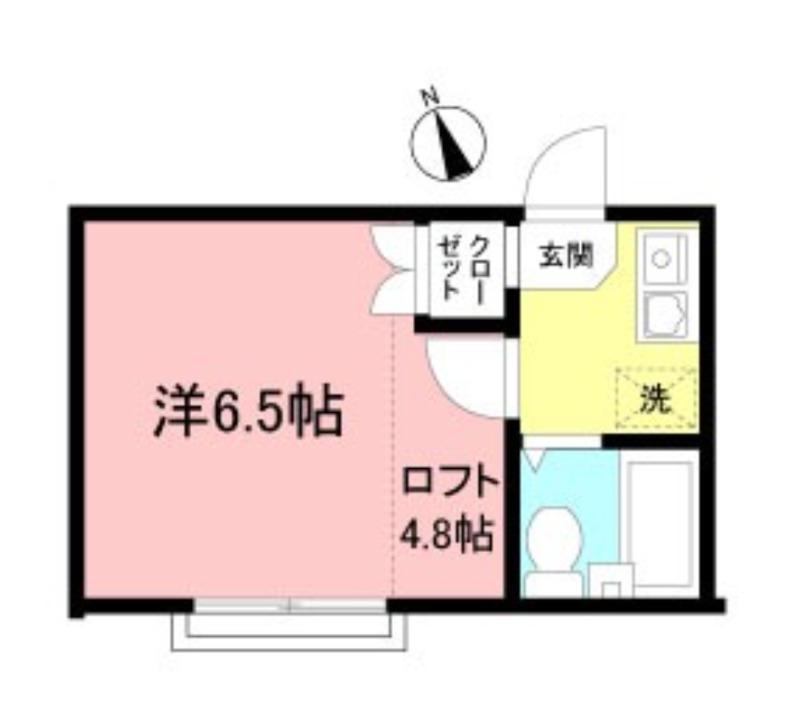 本町ハイツ(1K/1階)の間取り写真