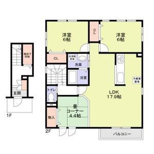 フォレストメゾンα(3LDK/2階)の間取り写真